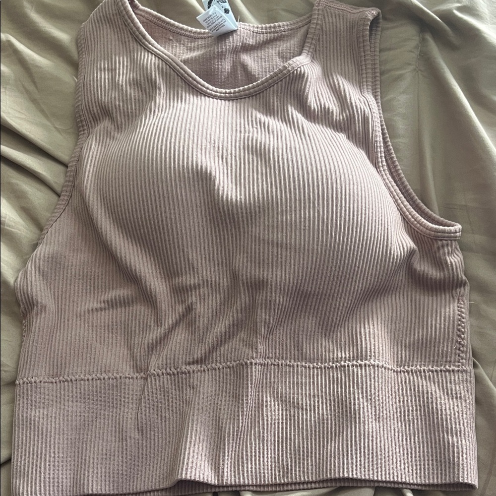 Women's Ribbed Tank Top - Beige